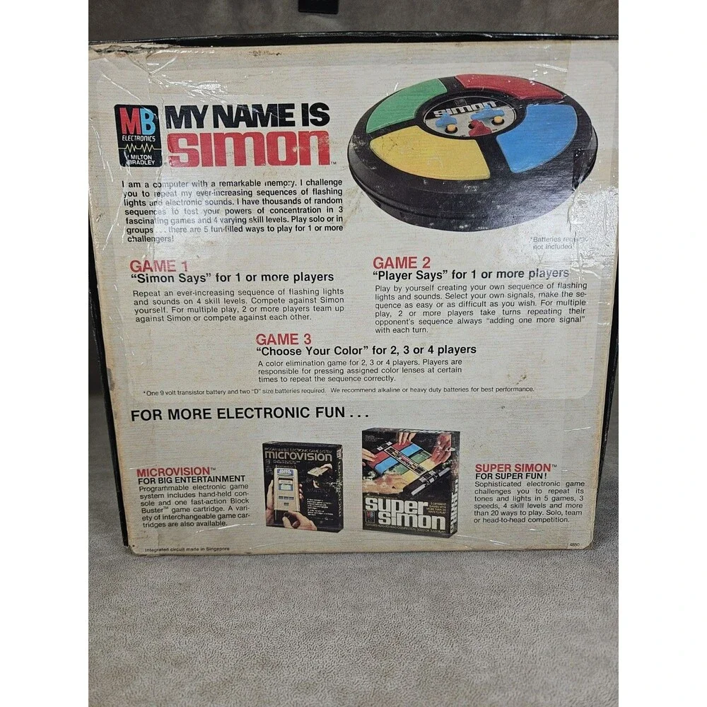 Vintage Milton Bradley Simon Electronic Memory Game 1978 Complete w Instructions
